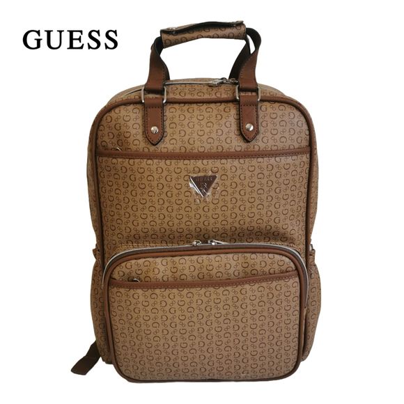 thumbnail image 2 of FHELAD Leather Diaper Backpack With Plaid Embroidery - Large Capacity Travel Organizer 2 of 14